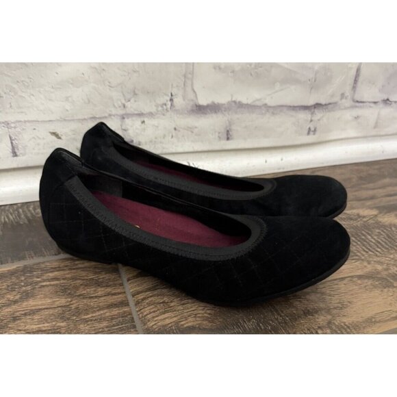 Munro Vicki‎ Ballet Flat Comfort Shoe Black Size 7.5M USA - Picture 1 of 9